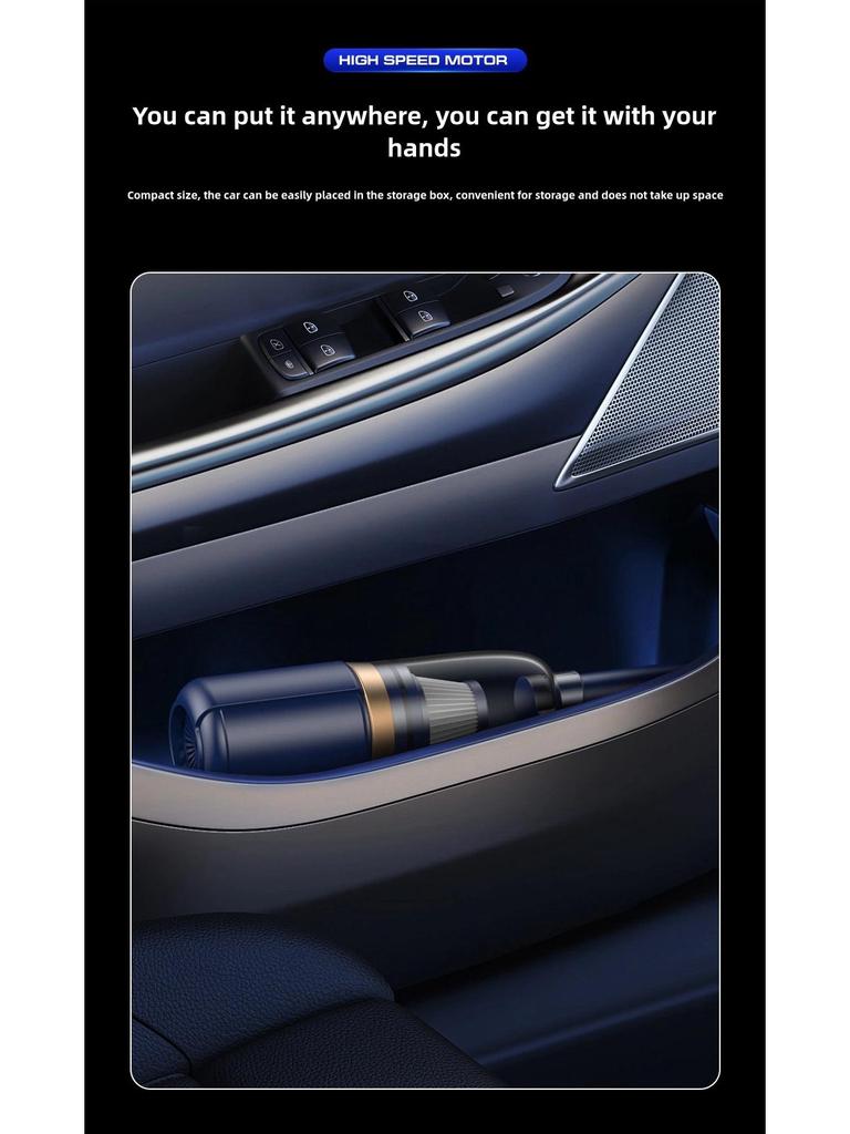 Portable Handheld Wireless Car Vacuum Cleaner – Mini Blowing & Suction for Dust and Mite Removal