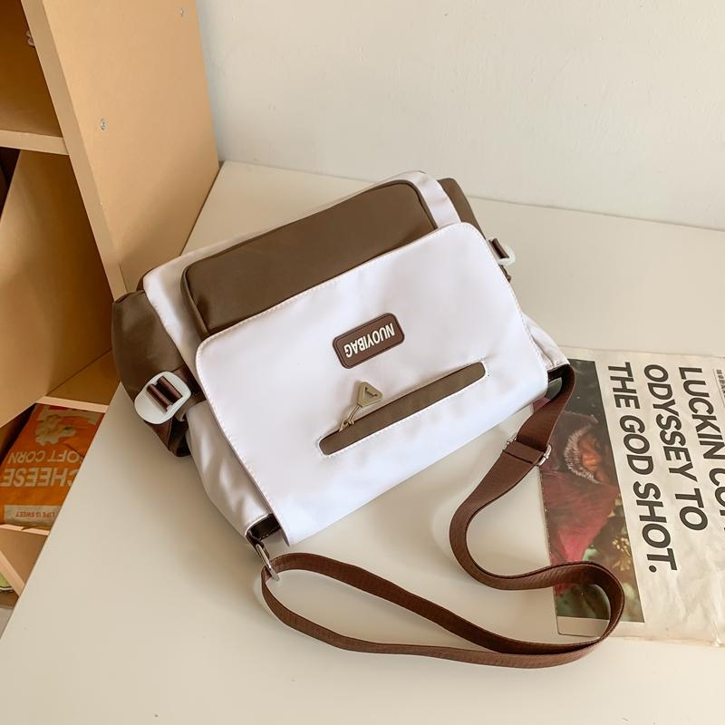 Сумка с цветными блоками, студенческая сумка через плечо, женская и мужская сумка-мессенджер