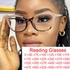 New Fashion Cat Eye Anti Blue Light Glasses For Women High Quality Luxyry Designer Ultralight Double Color Frame Reading Glasses