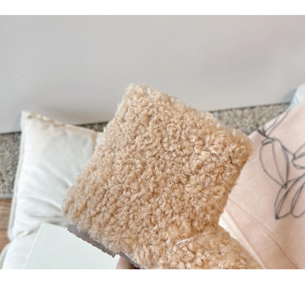 Зимний Новый Стиль Девочек Мода Ягненок Детская Волосатая Обувь Мальчиков Плюшевые Ботинки Теплые Короткие Ботинки Детская Обувь