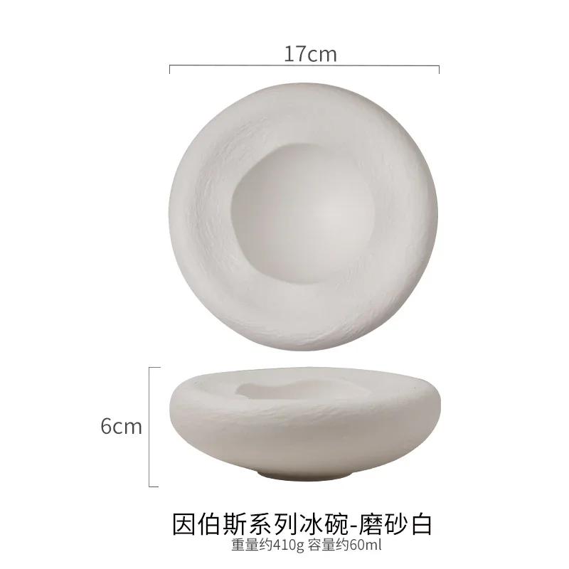 Ceramic Frosted Irregular Fruit Bowl Rice Bowl Restaurant Hotel Dessert Bowl Western Steak Plate Salad Plate Kitchen Tableware