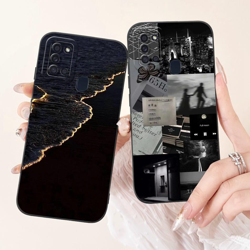 For Samsung Galaxy A21s Case Samsung A21S A 21S SM-A217F Elegant Printing Soft Silicone Camera Protective Shockproof Phone Cases