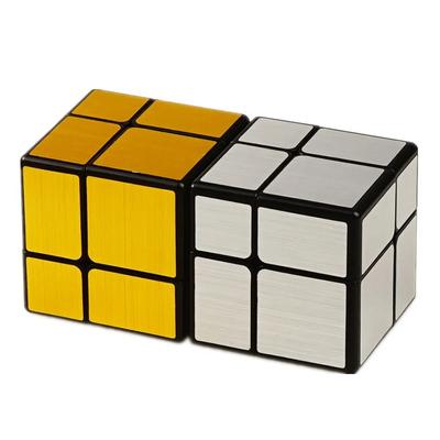 QiYi Mirror 2x2 Magic Cube Puzzle Speed Magic Cube Золотая/Серебряная наклейка Кубик Игрушки для детей