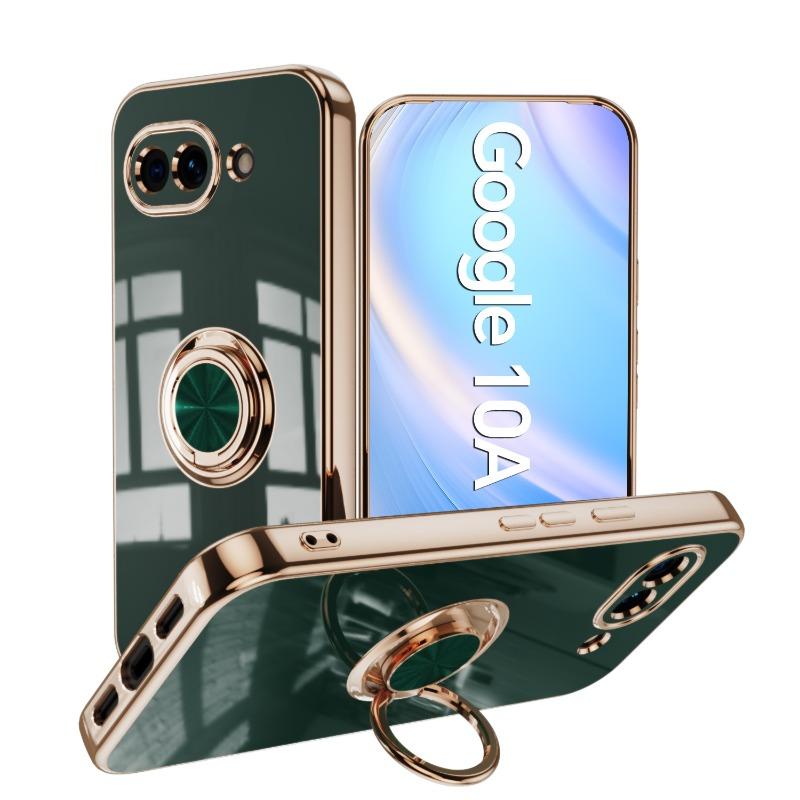 Ring Stand Holder Phone Case For Google Pixel 10A Magnetic Electroplating Shockproof Protection Cover For Pixel 10 9 Pro XL