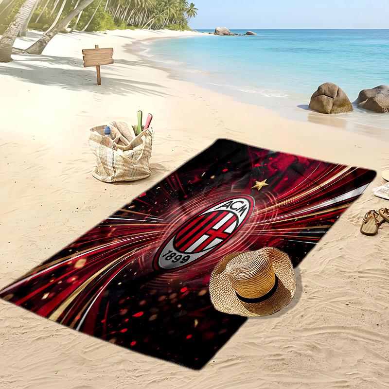 Пляжное полотенце с принтом AC Milan, быстросохнущее, мягкое, портативное, большое, прямоугольное, пляжное покрывало для путешествий, бассейна
