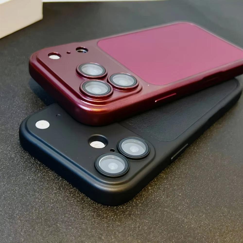 Оригинальный матовый кожаный чехол AG с большим окном для iPhone 18 17 16 15 14 13 12 11 Pro Max 16Plus Покрытие Прочный Броневой Крутой Чехол