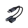 GIMIRO 2 In 1  Type C To Audio Splitter USB C To 3.5mm Aux Cable with USB C Fast Charging Port Type C Cable Adapter for Headphones