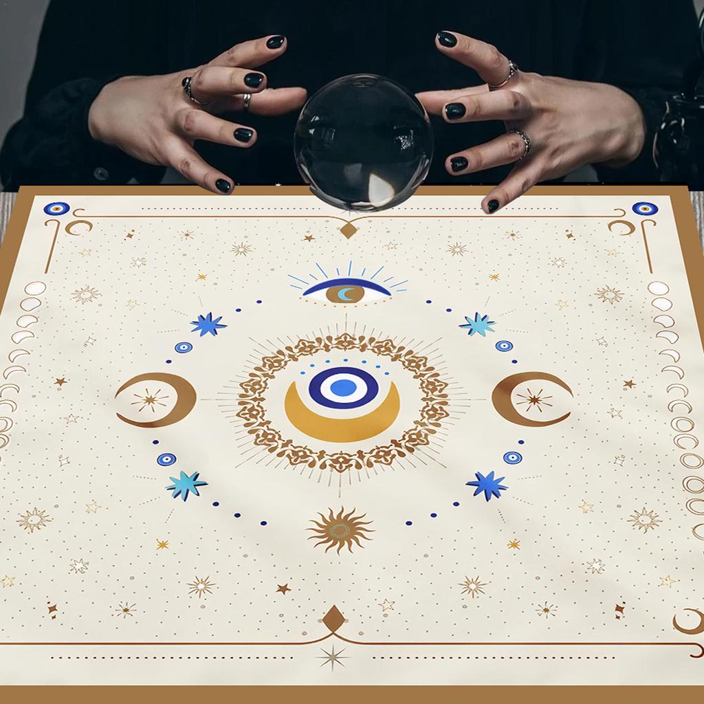 Divinations Tablecloth Eye Moon Pattern Astrology Tarots Card Tablecloth Altars Cloth Divinations Board Game Accessory