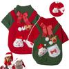 Рождественская серия Декор Одежда для домашних животных Прочная, приятная для кожи, сохраняющая тепло, теплая рубашка с коротким рукавом для щенков и кошек