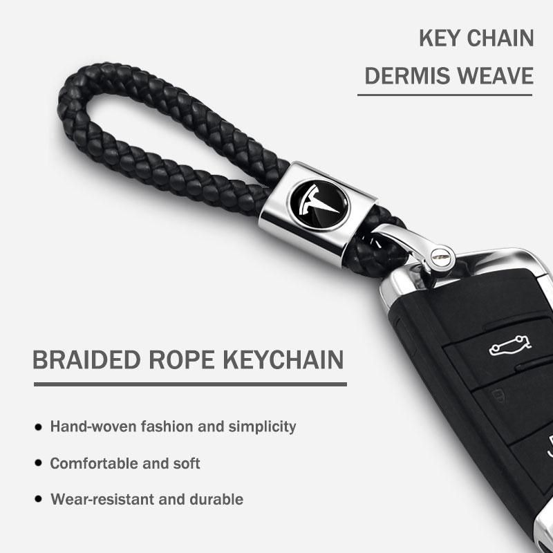 1Pcs Luxury Car Emblem Key Chain Key Ring Key Lanyard Car Styling For Model 3 Model Y Model S X Personalized Car Accessories