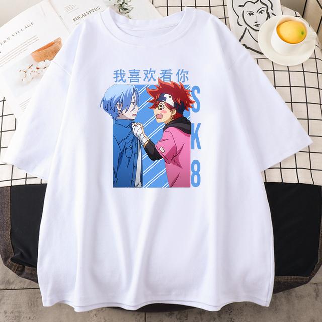 Anime Sk8 Reki Kyan Langa Hasegawa Clothing Women Loose Crewneck T -Shirt Summer Fashion Breathable Casual Loose Unisex T -Shirt