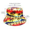 American New Coconut Tree Print Bucket Hat Двусторонняя шляпа для летнего пляжного отдыха Защита от солнца Панама для мужчин и женщин