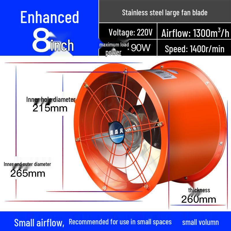 Powerful Silent High-Speed Axial Flow Kitchen Exhaust Fan for Oil Fume