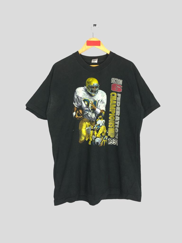 Vintage 90s Notre Dame Championship Tee, NFL Football, Big Print (XL)