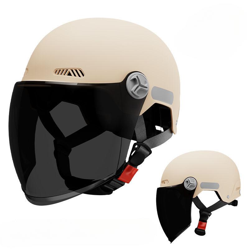 Electric Car Helmet for Women In Summer Sun Protection Half Helmet for Men In Battery Motorcycle Four Seasons Universal Cycling Helmet