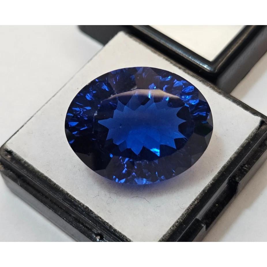 Stunning Topaz Blue Color Oval Cut 26-27 Ct Certified Loose Gemstone