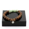 Stones and Minerals. Green Kyanite Bracelet from Brazil + 8 Mm Wooden Beads. Made In France.