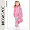 Girls’ Clothing Set – Hoodie & Pants with Elastic Cuffs, Stylish Print, Any Season, 6018-057-33-5 HC