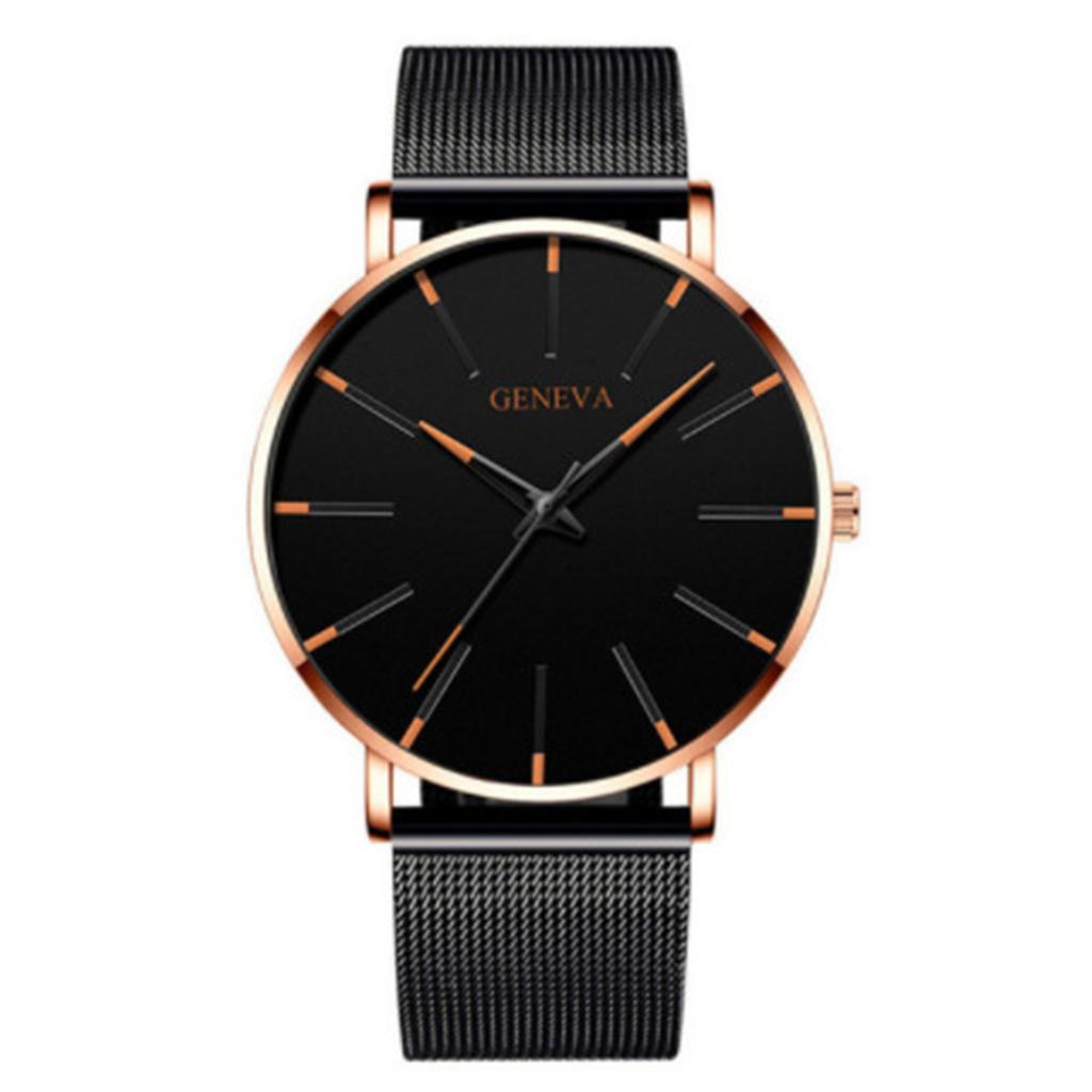 Men's Minimalist Quartz Watch Big Dial Luminous Needle Business Watch for Business Meeting Dating