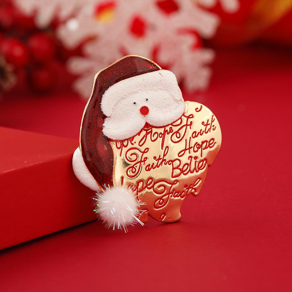 Глазурованная рождественская брошь: Праздничный значок на лацкан в виде снеговика и оленя для зимних пальто