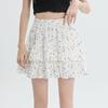 Women's Pleated A-line Skirt White Ruffles Elastic Waist Slim Thin Casual Cute Sweet Cake Skirts Summer Clothing Y2k