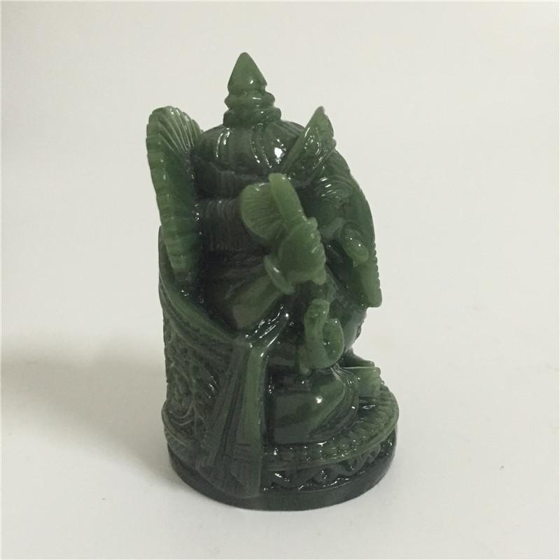 Ganesha Buddha Statue Elephant God Sculpture Ganesh Figurine Man-made Jade Stone Garden Home Decoration Accessories Statues