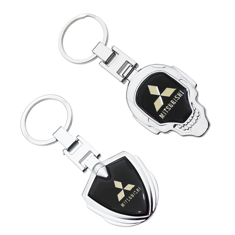 1pcs new metal Zinc Alloy Car KeyChain sticker Key Chain Keyring Key Ring Creative Emblem Auto Badge accessories For Mitsubishi