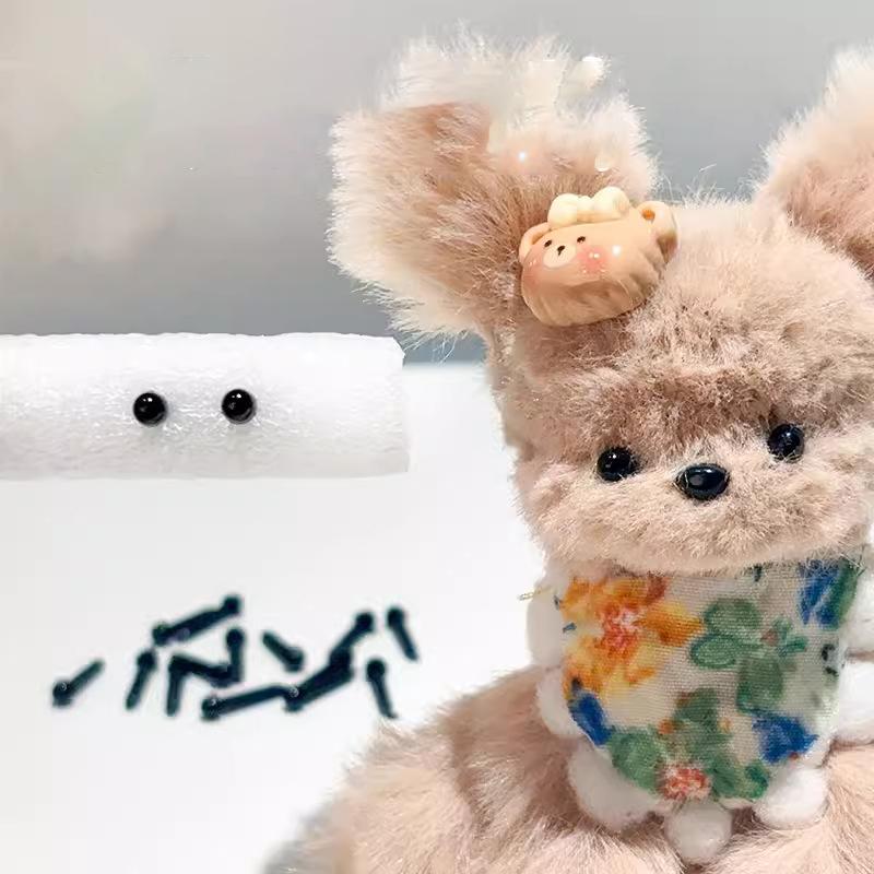 100 шт. Пластиковые мини-черные глаза и носы для плюшевых животных, аксессуары для кукол, сделай сам, мягкая игрушка для собак, детали декора