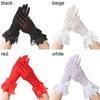 Fashion Chiffon Sunscreen Bow Bride Mittens Driving Gloves Lace Gloves