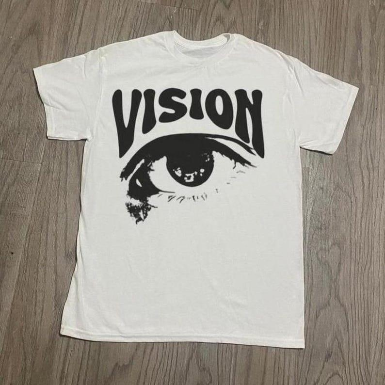 Vision Y2k Vintage Cotton Tshirt Vintage Style Graphic Tshirt Unisex Unisex Harajuku Y2k Tshirt Trendy Streetwear Tee Tops