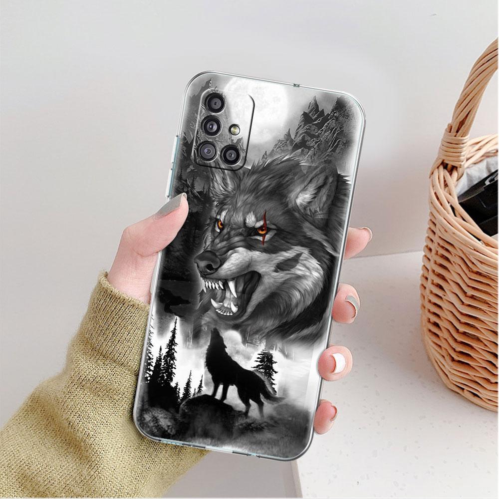 Wolf Dog Cat Bird Lion Tiger Animal Clear Case For Samsung Galaxy A52 A12 A51 A32 A21s A71 A32 A22 50 A70 A31 A72 5G Phone Cover