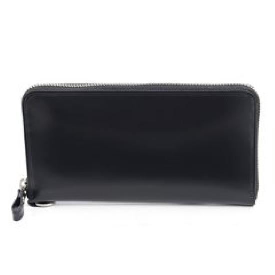 PORTER Кожаный длинный кошелек с круглой молнией, черный (Портье) Мужской 037-02978 1.