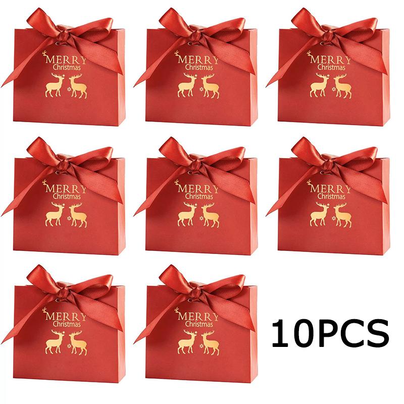 WTEMPO Рождественский бант из ленты, подарочные коробки, рождественский декор для вечеринки, упаковочные коробки, крафт-пакеты для DIY, идеально подходят для Хэллоуина, Нового года