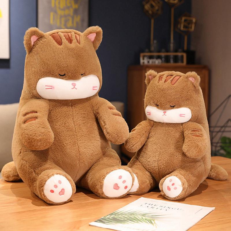Кот Спящая Плюшевая Игрушка Мультяшная Мягкая Кукла Спальня Животное Украшение Подарок Детям