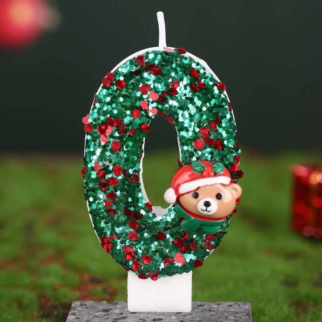 Christmas Bear Number Candles: Holiday Cake Toppers & Decorations