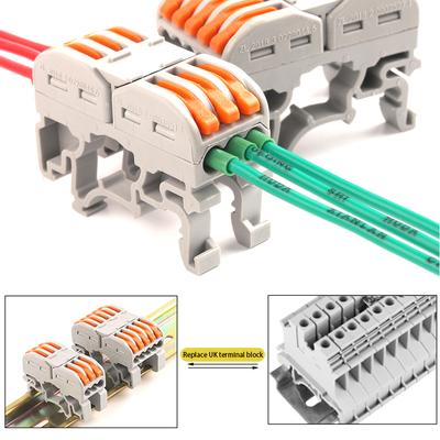 Соединитель для быстрого монтажа проводов типа Din Rail 211 222 Компактный соединительный кабельный зажим вместо UK2.5B