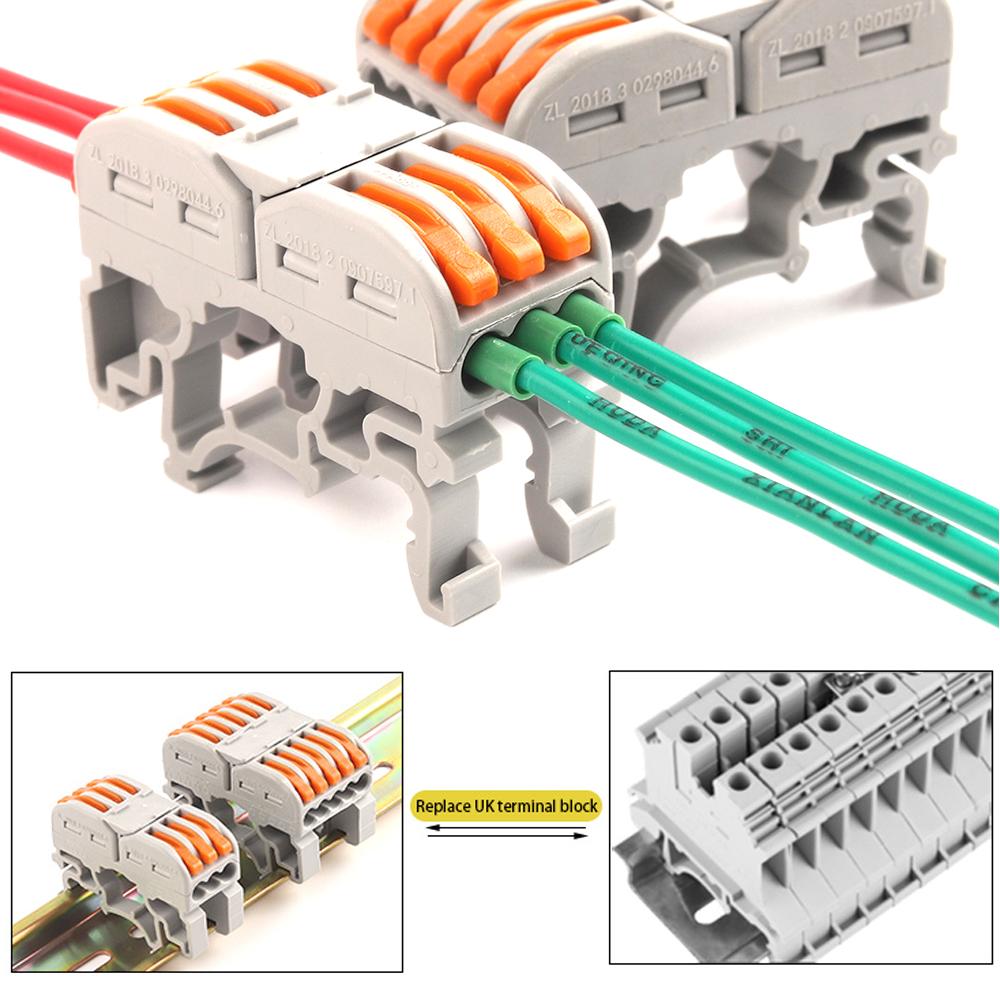 Соединитель для быстрого монтажа проводов типа Din Rail 211 222 Компактный соединительный кабельный зажим вместо UK2.5B