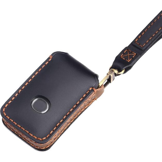 EASYANT 4 Button  Leather Remote Key Fob Case Cover Compatible with Mazda 3 -2024 Hatchback 6 CX-5 CX-30 CX-9 Black