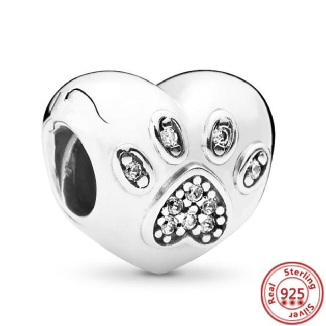 925 Silver Animal Character Love Series Clip Beads Pendant Fit Original  Charm Accessories Bracelet for Women DIY Jewelry