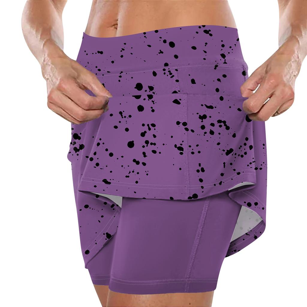 Женская юбка, эластичные брюки-кюлоты для йоги для женщин, спортивные шорты с принтом, легкие узкие однотонные бегуны с высокой талией