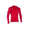 Solid Color Crew Neck Fitted Logo Print Long Sleeve Workout Shirt Men Tops Red 1265648-600