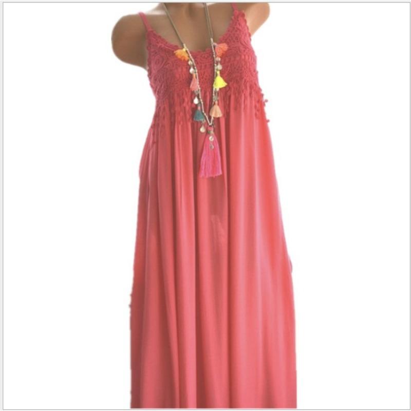 Весенне-летнее женское сексуальное однотонное платье миди без бретелей с кружевной вставкой