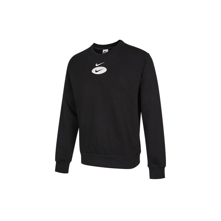 Nike Повседневная спортивная флисовая толстовка с круглым вырезом и длинными рукавами, мужские топы, черные DM5461-010