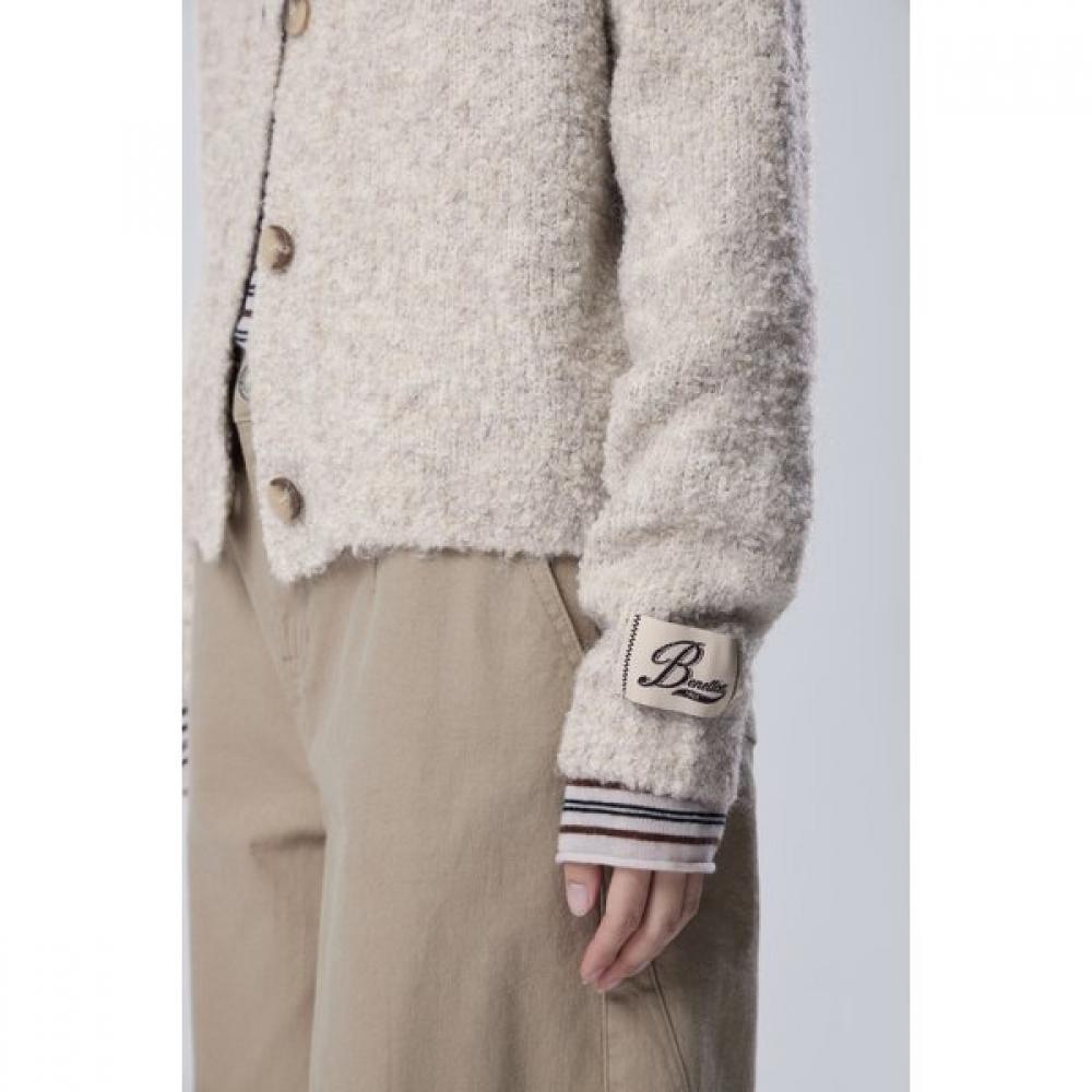 Benetton Boucle Hooded Knit Cardigan Bakvf4661
