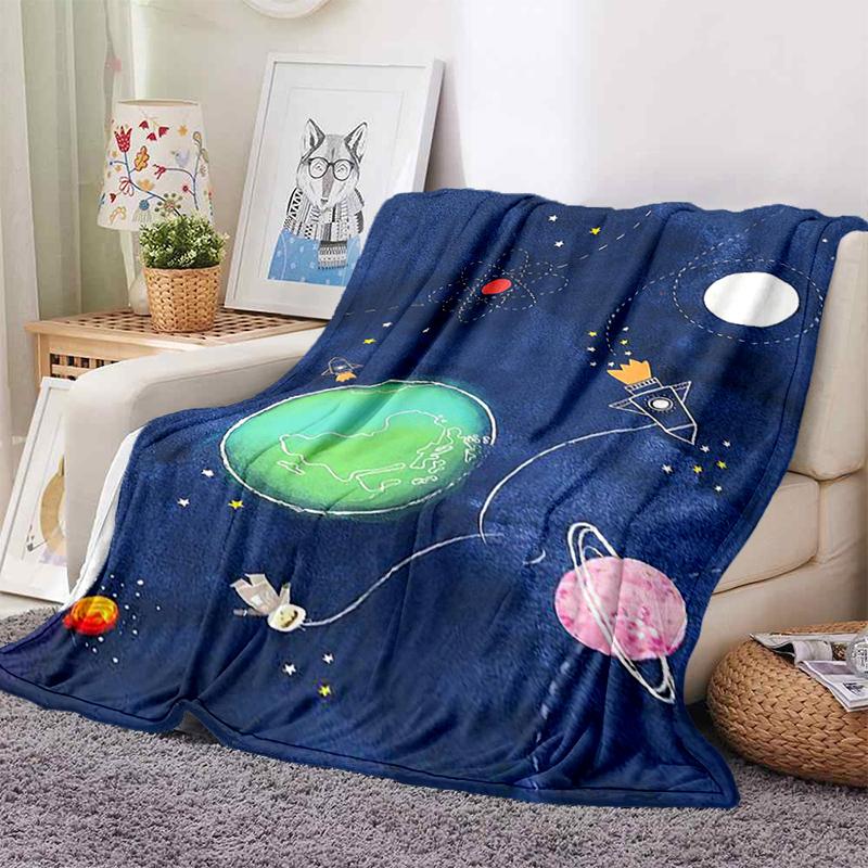 Одеяло для комнаты Galaxy Stars, ультралегкое мягкое плюшевое фланелевое одеяло для дивана-кровати, лучшие офисные подарки