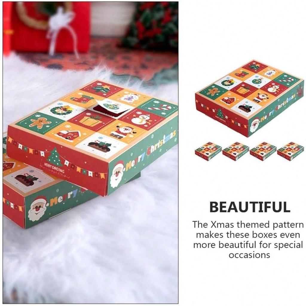 5pcs 12 Days Christmas Advent Calendar Countdown To Christmas Calendar Decoration Empty Boxes Refillable Advent Xmas For Festive