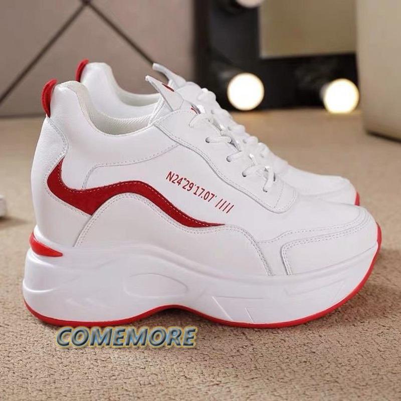 Женские кроссовки, черные повседневные туфли, женские туфли на платформе, каблуки, танкетки, увеличивающие рост, 2024, осенние женские туфли с круглым носком из вулканизированной стали