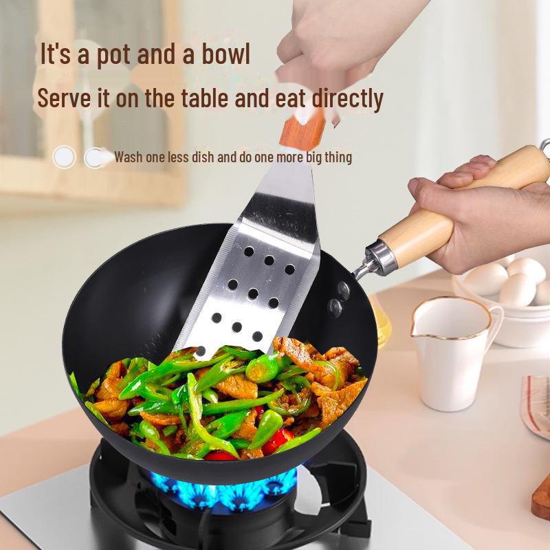 Мини-сковорода без покрытия диаметром 20 см для индукционных плит — компактная, легкая, идеальная для использования одним человеком