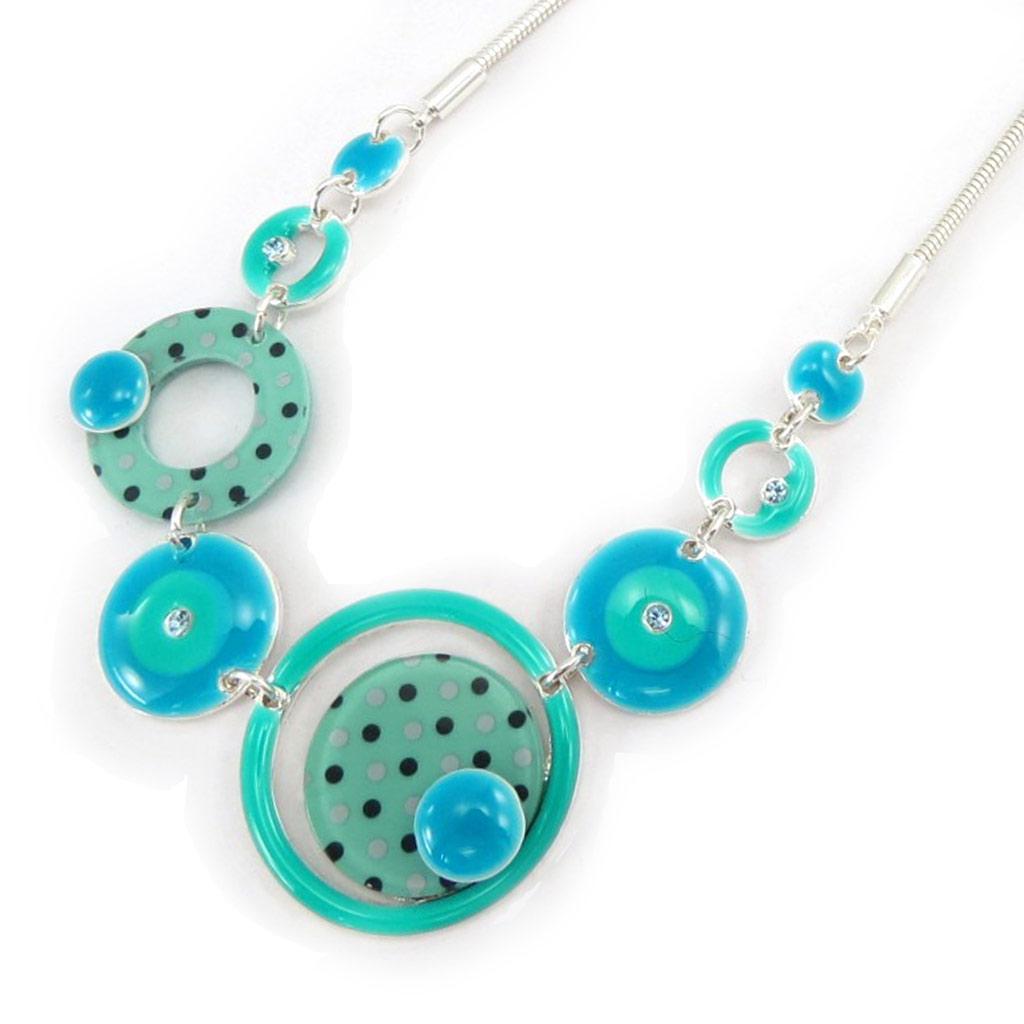 NOA [K0190] - Дизайнерское колье «Раскраска» бирюзового цвета