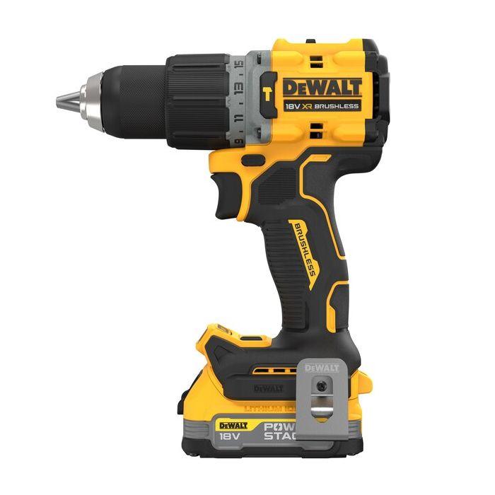 Perceuse Visseuse Percussion Compacte XR Brushless - DEWALT - Avec 2 Batteries 18V 1.7Ah - Chargeur - TSTAK- DCD805E2T-QW